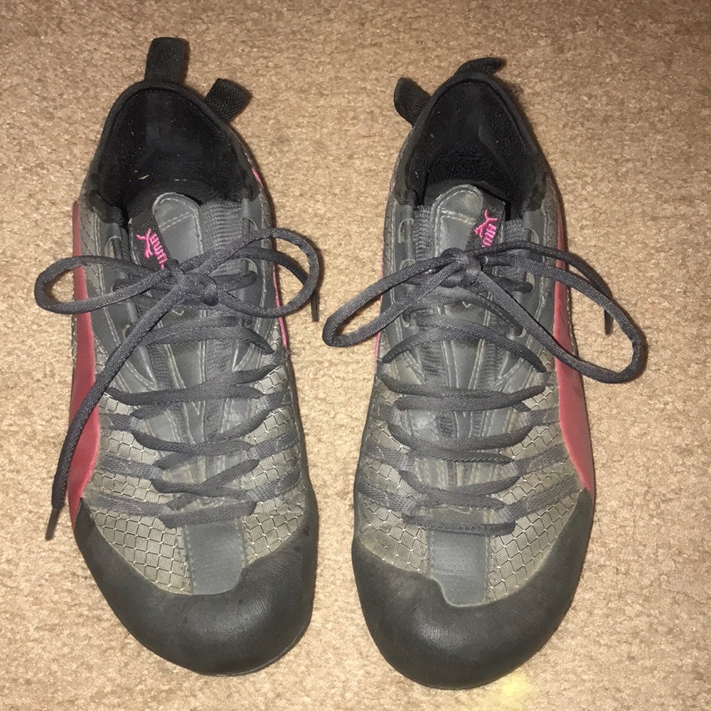 Pink and grey puma